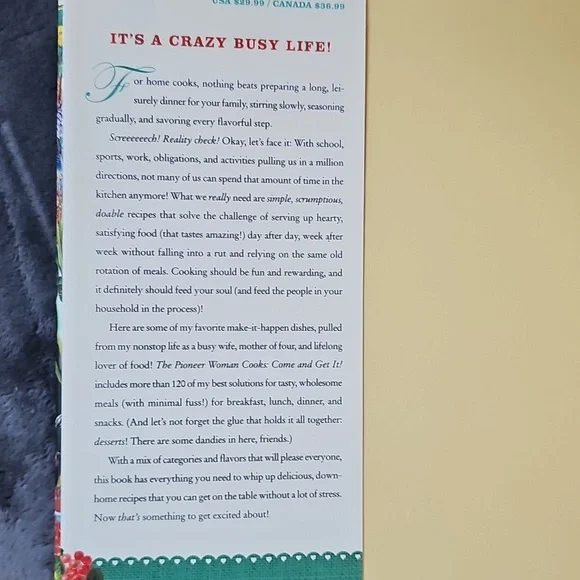 The Pioneer Woman Cooks Cookbook, Come & Get It! 398 PAGES - Picture 5 of 8